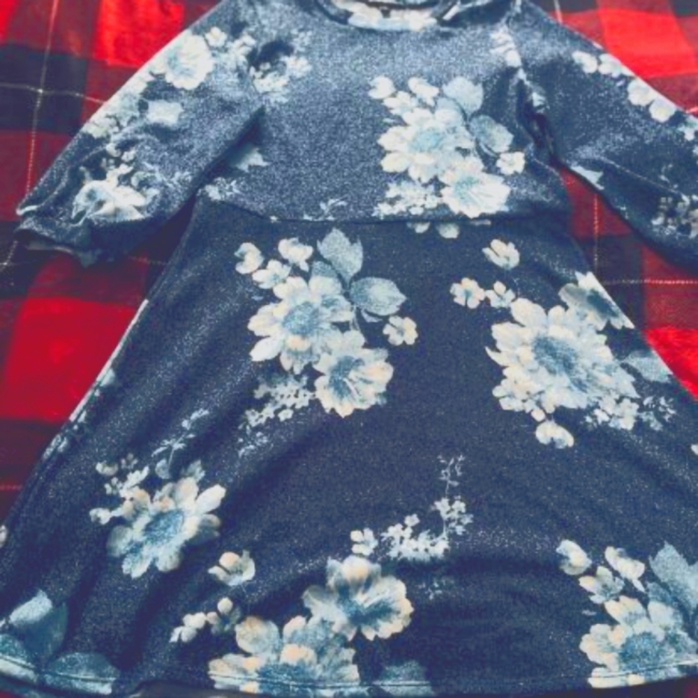 Blue Sequin Hearts Dress